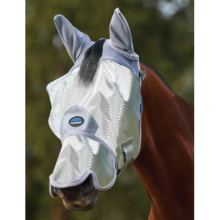 Masque anti-mouches Weatherbeeta ComFiTec Hexi Shield Ride avec oreilles et nez