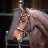 Bridon à caveçon matelassé Elite Shires Velociti Lusso - Havane