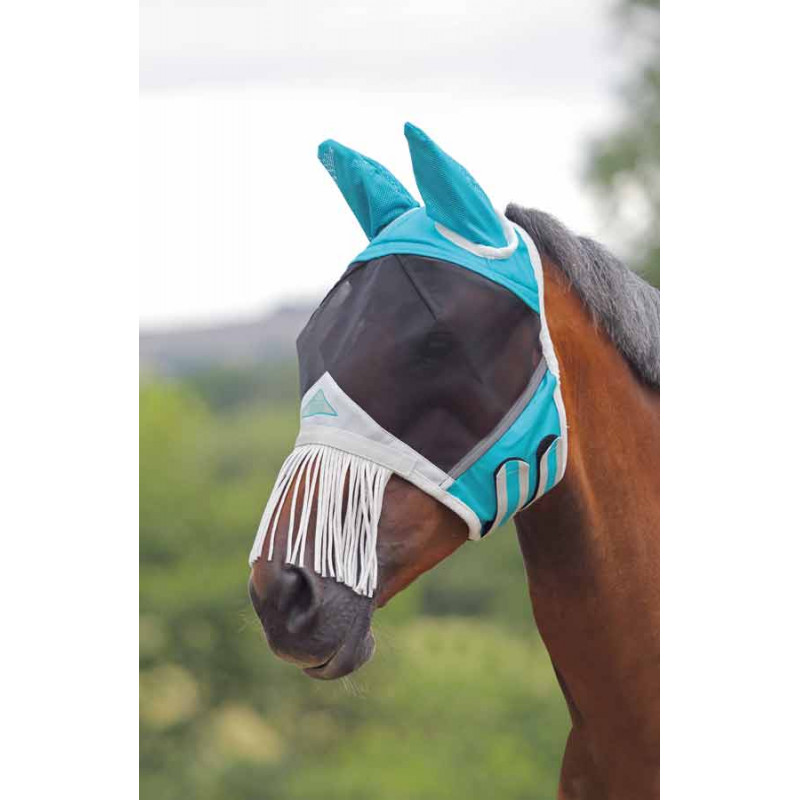 Masque de cheval avec oreilles - SURENHAP - Masque anti-mouches - Rose