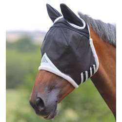 Equipride QHP Máscara de mosca para caballo sin protección para orejas Shetland, negro