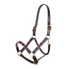 Licol polo en cuir Shires Velociti Gara - Rouge / marine