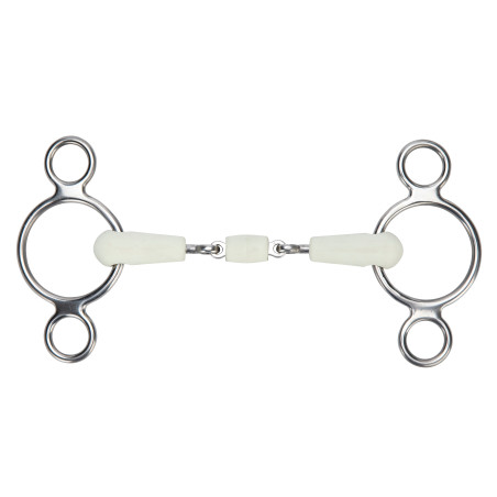 Mors gag deux anneaux double brisure EquiKind Softie Shires
