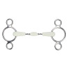Mors gag deux anneaux double brisure EquiKind Softie Shires - Acier