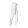 Pantalon slim fit femme taille haute Equestro Ridertechnology full grip - Blanc