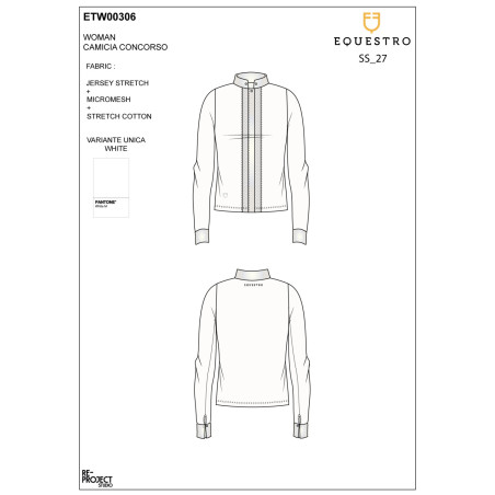 Polo de concours Equestro femme à col chemise