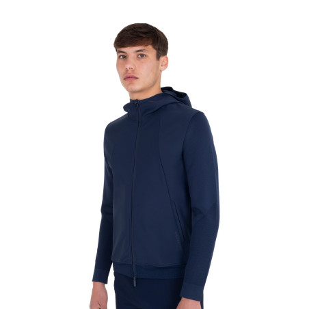Sweat technique Equestro homme avec capuche et empiècements en micro mesh