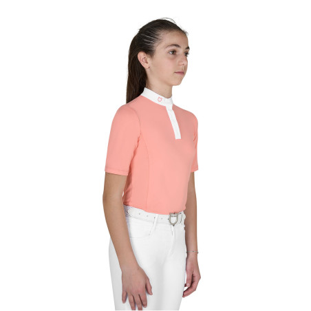 Polo de concours Equestro fille coupe slim avec boutons