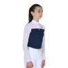 Polo de concours Equestro fille à manches longues avec empiècements en micro mesh - Marine blazer