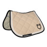 Tapis de saut Equestro Double Stripes en tissu technique - Oxford tan / noir