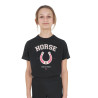 T-shirt Equestro fille Horse Team en coton - Noir