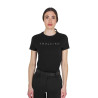 T-shirt Equestro femme en coton logo laminé - Noir