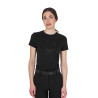 T-shirt basique Equestro femme logo brillant ton sur ton - Noir