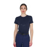T-shirt basique Equestro femme logo brillant ton sur ton - Marine