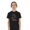 T-shirt Equestro fille Time to Blossom en coton - Noir