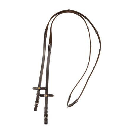 Rênes en cuir Equestro avec sangle