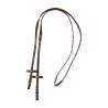Rênes en cuir Equestro avec sangle - Marron foncé