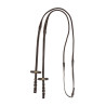 Rênes en cuir Equestro avec grip en caoutchouc - Marron