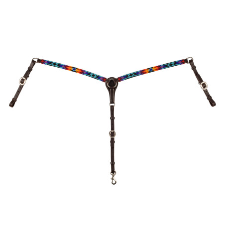 Collier de chasse western Pool's en cuir huilé avec perles serape