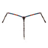 Collier de chasse western Pool's en cuir huilé avec perles serape - Marron foncé