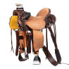 Selle western Wade Arizona Pool's avec sangle arrière et protection de couteau - Marron foncé / naturel