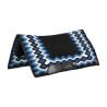 Tapis western Burioni show en laine avec rembourrage en Dry F - Noir / bleu / blanc