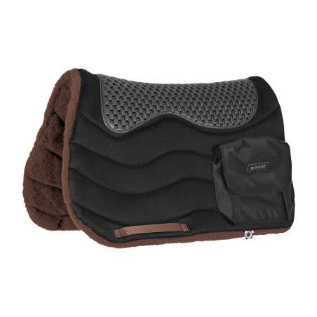 Tapis de selle de randonnée Burioni avec poches TT/polaire HD + coussinet Piuma
