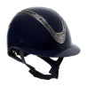 Casque femme Equestro Apocalypse coque brillante homologué EN 1384-2023 - Marine / gunmetal