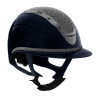 Casque femme Equestro Apocalypse coque brillante avec strass EN 1384-2023 - Marine / gunmetal