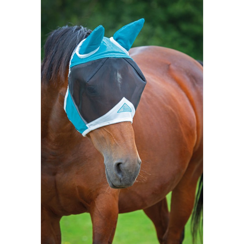 Masque Anti-mouches Pour Cheval Challenger - Violet, Maille, Taille Full (neuf)