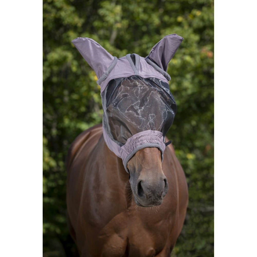 Masque Anti-Mouches LeMieux Gladiator Half Gris - Protection UV Pour Cheval