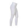 Leggings femme Equestro Ridertechnology taille haute full grip - Blanc
