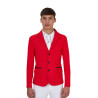Veste de concours homme Equestro Ridertechnology coutures thermocollées - Rouge risque élevé