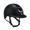 Casque à paillettes Equestro à large visière homologation EN 1384-2023 - Noir / argent