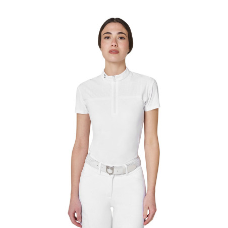 Polo de concours femme Equestro Ridertechnology en tissu perforé