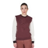 Sweatshirt Equestro femme EQ col rond - Marron / blanc antique