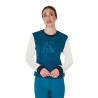 Sweatshirt Equestro femme EQ col rond - Bleu coral / blanc antique