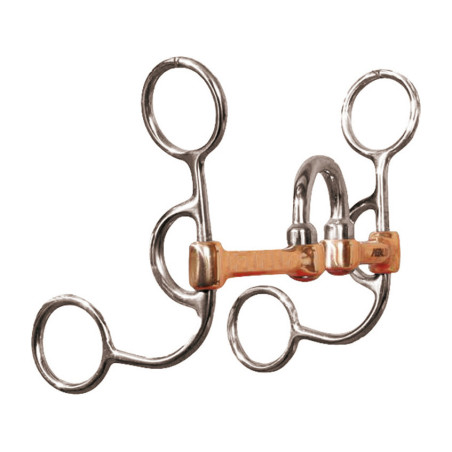 Mors correctionnel Pool's embouchure en cuivre branches courbes courtes Pool’s