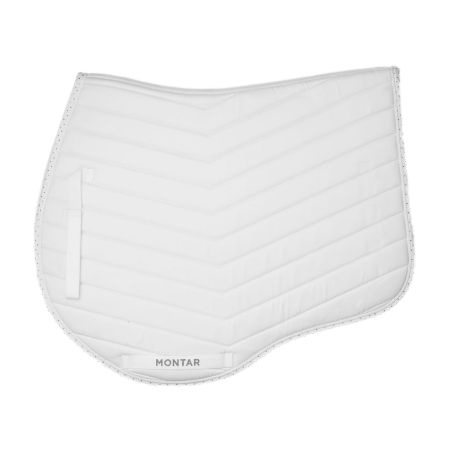 Tapis de saut blanc avec cristaux gunmetal Montar