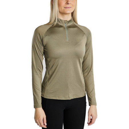 Polo manches longues d’hiver MoErica avec quart de zip Dusty Rose Montar