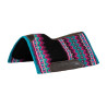 Tapis en laine avec dessous en feutre Pool's - Noir / bleu / rose