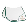 Tapis de saut avec logo brodé Equestro X Fise 100 - Blanc / vert sauge profond