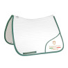 Tapis de dressage avec logo brodé Equestro X Fise 100 - Blanc / vert sauge profond