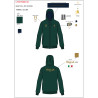 Sweat à capuche homme Equestro X Fise 100 - Vert sauge profond / forêt bleue