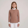 Polo de concours Kentucky fille classique manches longues glitter - Old rose