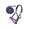 Licol et longe mousqueton Manchester HKM - Magenta