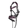 Bridon cuir Manchester Hobby Horsing HKM - Noir / fuchsia
