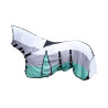 Couverture anti-mouches Strong avec collier HKM - Bleu / blanc / vert