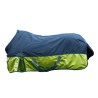 Couverture d'extérieur HKM Chester 600D doublée polaire - Bleu marine / citron vert