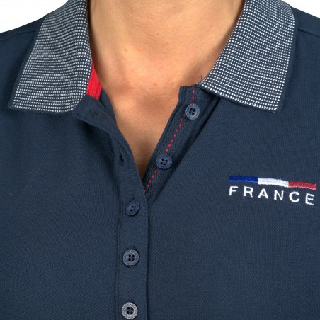 Polo Fille France Limited Edition Flags & Cup Bleu marine