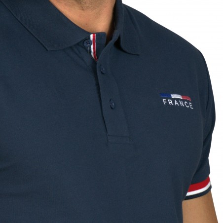Polo homme France Limited Edition Flags & Cup Bleu marine
